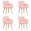 vidaXL Cadeiras de Jantar 4 unid. Boucl&eacute; Rosa 59 x 57 x 85 cm