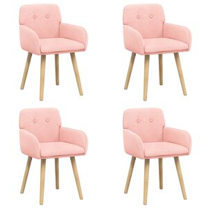 vidaXL Cadeiras de Jantar 4 unid. Boucl&eacute; Rosa 59 x 56,5 x 85 cm
