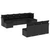vidaXL 10 pcs conjunto sof&aacute;s de jardim c/ almofad&otilde;es vime PE preto
