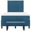 vidaXL Cama Box com colch&atilde;o Azul escuro 120 x 200 cm Veludo