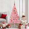 vidaXL &Aacute;rvore de Natal Artificial Pr&eacute;-iluminada Rosa 150 cm PVC