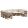 vidaXL Conjunto de Sof&aacute; de Jardim 9 unid. Bege vime PE