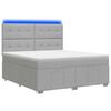vidaXL Cama Box com LED e Colch&atilde;o Cinzento-claro 180 x 200 cm Tecido
