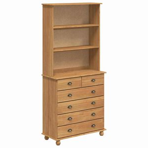 vidaXL Hutch com gaveta ASKIM Cera de Mel 91 x 40 x 200,5 cm