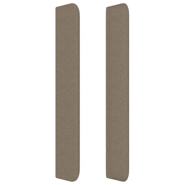 vidaXL Cabeceira cama abas tecido 183x16x118/128 cm cinza-acastanhado