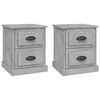 vidaXL Mesas cabeceira 2pcs derivados madeira cinza cimento
