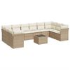 vidaXL 11 pcs conjunto sof&aacute;s de jardim c/ almofad&otilde;es vime PE bege