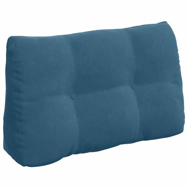 vidaXL Travesseiro para Costas Azul 80 x 24 x 50 cm Veludo