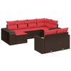vidaXL Conjunto de sof&aacute; de jardim com 10 pe&ccedil;as e almofadas em rattan sint&eacute;tico marrom