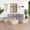 vidaXL 6 pcs conjunto lounge de paletes + almofad&otilde;es madeira de abeto