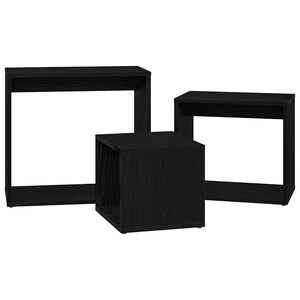 vidaXL Mesa de Ninho 3 unid. Carvalho Preto 55 x 30 x 50 cm