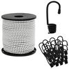 vidaXL Cordas Bungee com Ganchos 6 mm Preto e Branco PP e Borracha