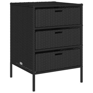 vidaXL Arm&aacute;rio de arruma&ccedil;&atilde;o para jardim 55x59x80 cm vime PE preto
