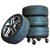 vidaXL Carrinho de plantas com rodas 5 pcs di&acirc;metro 40 cm 275 kg preto