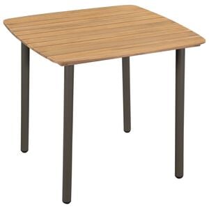 vidaXL Mesa de jardim 80x80x72 cm madeira de ac&aacute;cia maci&ccedil;a e a&ccedil;o