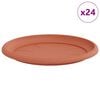 vidaXL Bandeja Redonda de Flores 24 pcs Vermelho Tijolo &Oslash; 14 x 2 cm
