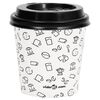 vidaXL Copos de caf&eacute; em papel com tampas 120 ml 100 pcs branco e preto