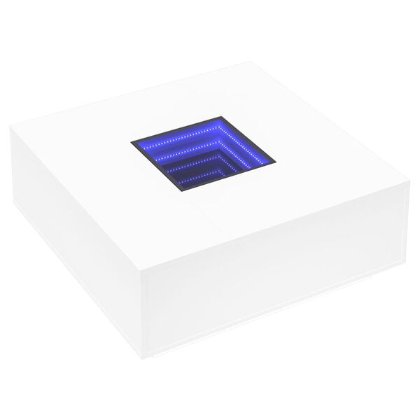 vidaXL Mesa de centro luzes LED Infinity 100x100x40 cm branco