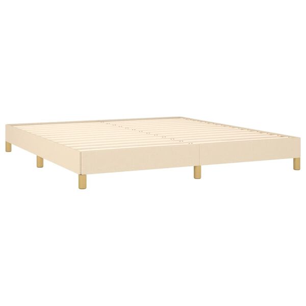 vidaXL Estrutura de cama sem colch&atilde;o 180x200 cm tecido cor creme