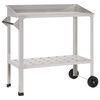 vidaXL Mesa de planta&ccedil;&atilde;o com rodas 96 x 50 x 89 cm A&ccedil;o inoxid&aacute;vel