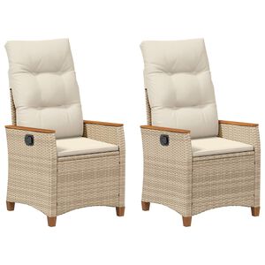 vidaXL Cadeira de Jardim Reclin&aacute;vel Bege e Creme 64 x 57,5 x 112 cm