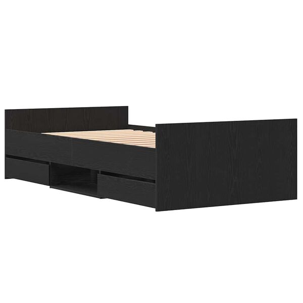 vidaXL Estrutura da Cama Carvalho preto 90 x 190 cm Madeira processada
