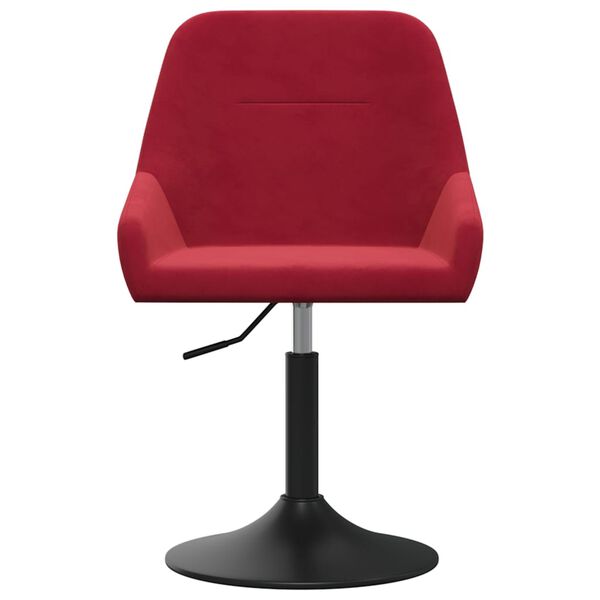 vidaXL Cadeira de jantar girat&oacute;ria veludo vermelho tinto