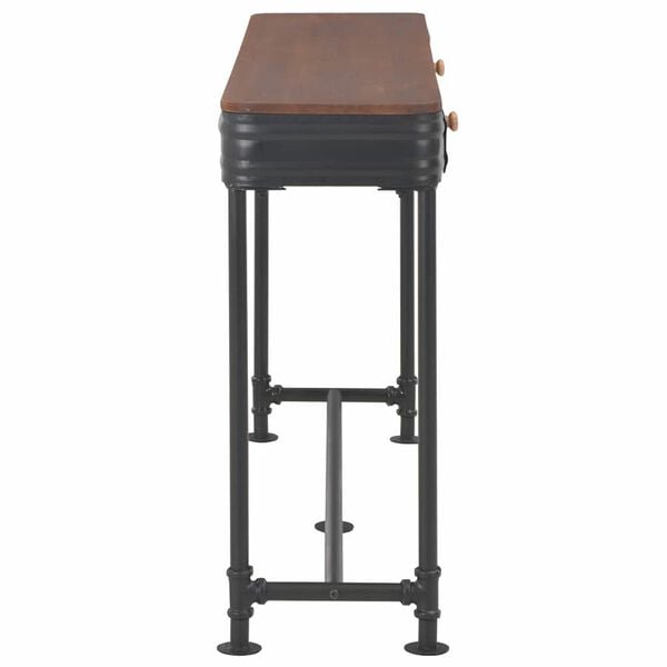 vidaXL Mesa consola com 2 gavetas 120x30x75 cm madeira de abeto maci&ccedil;a