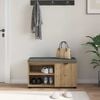 vidaXL Banco de Hall com almofada Carvalho Artesanal 80 x 38 x 46 cm