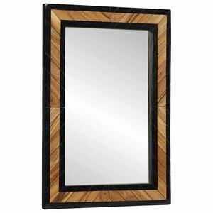 vidaXL Espelho de Parede Retangular Preto e Marrom 70 x 2 x 70 cm