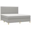 vidaXL Cama box spring c/ colch&atilde;o e LED 180x200 cm tecido cinza-claro