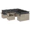 vidaXL Conjunto de Sof&aacute; de Jardim 9 unid. Cinzento-claro