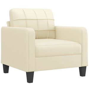 vidaXL Poltrona 60 cm couro artificial creme