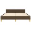 vidaXL Estrutura de cama sem colch&atilde;o 140x190 cm tecido castanho-escuro