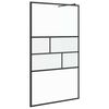 vidaXL Parede de Chuveiro Walk-in Preto 80 x 195 x 0.5 cm