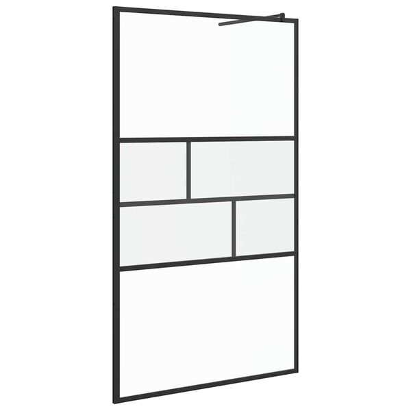 vidaXL Parede de Chuveiro Walk-in Preto 80 x 195 x 0.5 cm