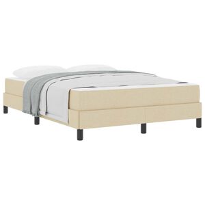 vidaXL Cama Box com colch&atilde;o Creme 160 x 200 cm tecido