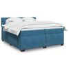 vidaXL Cama com molas/colch&atilde;o 200x200 cm veludo azul