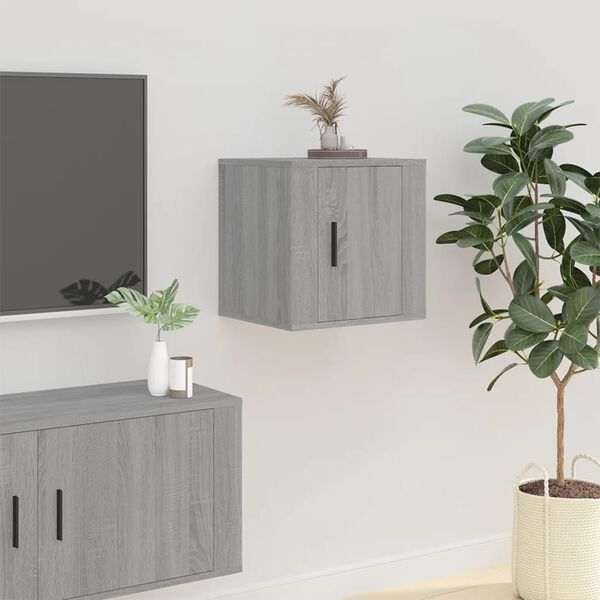 vidaXL Móveis de TV de parede 2 pcs 40x34,5x40 cm cinzento sonoma