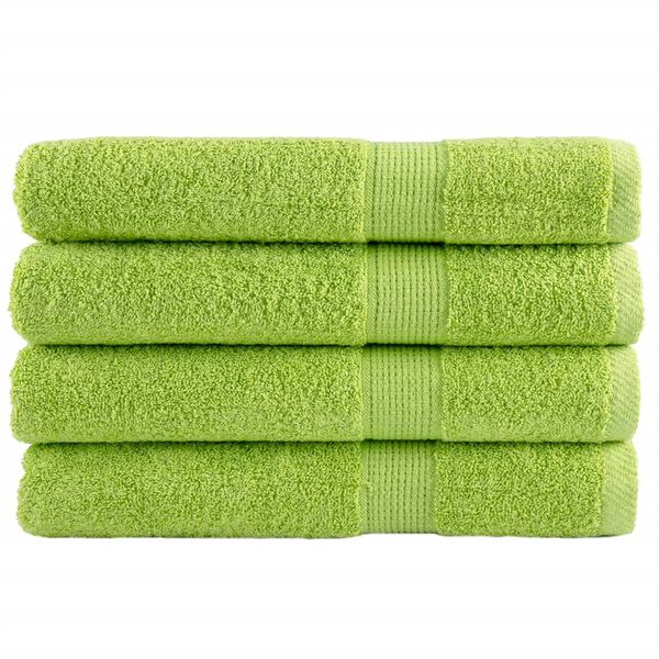 vidaXL Toalhas premium SOLUND 4 pcs 100x200 cm 600 gsm verde maça