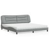 vidaXL Cama com colch&atilde;o Hvar 200x200 cm tecido cinzento-claro