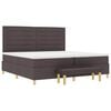 vidaXL Cama Box com colch&atilde;o Castanho escuro 200 x 200 cm tecido