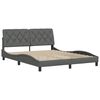 vidaXL Estrutura de cama sem colch&atilde;o 160x200 cm tecido cinzento-escuro
