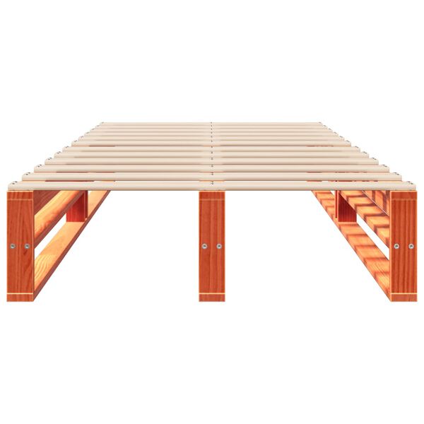 vidaXL Cama sem colch&atilde;o 75x190 cm madeira de pinho maci&ccedil;a castanho-mel