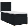 vidaXL Cama box spring com colch&atilde;o Preto 100 x 200 cm Tecido