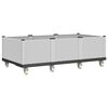 vidaXL Vaso/floreira de jardim com rodas 150x80x54 cm PP branco