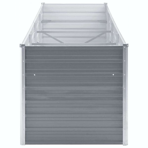 vidaXL Canteiro elevado de jardim a&ccedil;o galvanizado 320x80x77cm cinzento