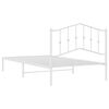 vidaXL Estrutura de cama em metal com cabeceira 107x203 cm branco