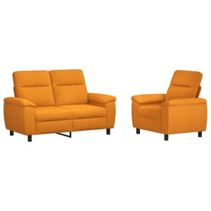 vidaXL Conjunto de Sof&aacute;s 2 pcs Amarelo Escuro Tecido