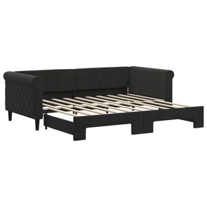 vidaXL Sof&aacute;-cama com gavet&atilde;o 90x190 cm veludo preto